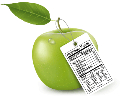 Nutrition facts about an apple.