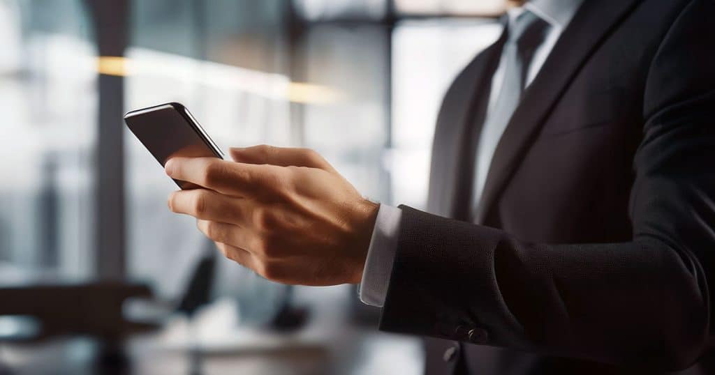 Businessman using smartphone