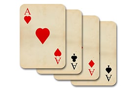 Playing cards for entertainment.