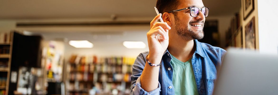 MBA university student studying online